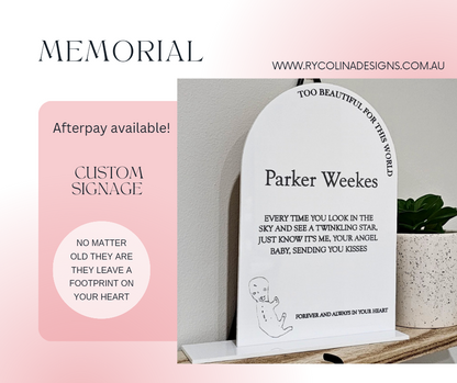 Memorial Plaque Sign (Baby)